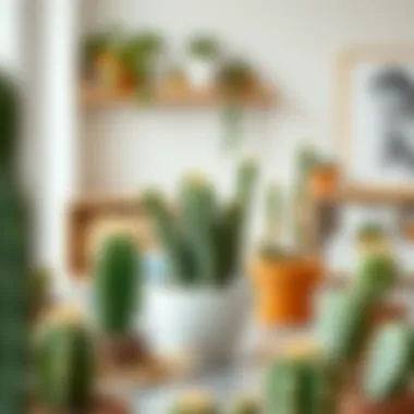 Stylish interior design showcasing cacti as part of the decor