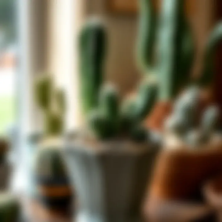 Tips for cactus care displayed in an elegant pot