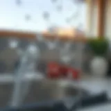 Sparkling clean glass surface with reflections