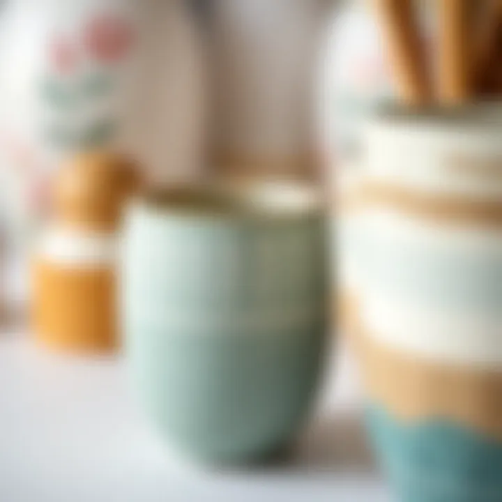 A close-up of detailed brush strokes on ceramic