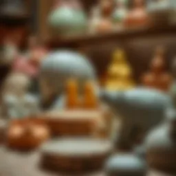 Artistic display of ceramic dough creations