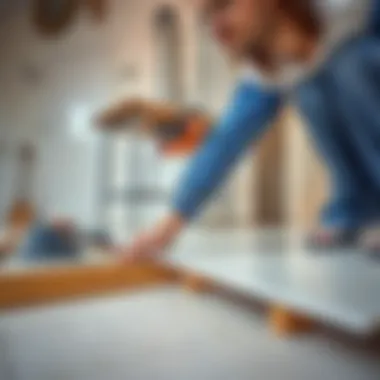 A professional installation of ceramic flooring, illustrating precision and technique.