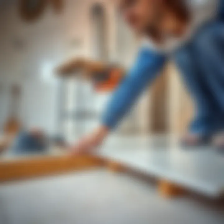 A professional installation of ceramic flooring, illustrating precision and technique.