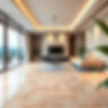 Elegant Ceramic Floor Design Elegant ceramic floor tiles in a modern living space