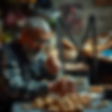 Artisan crafting unique ceyizlik items from natural materials