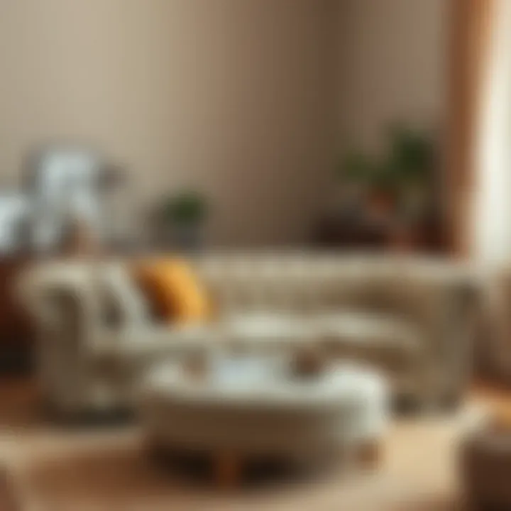 Stylish Chesterfield sofa in a soft beige color