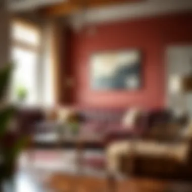 Chesterfield sofa featuring a rich burgundy shade