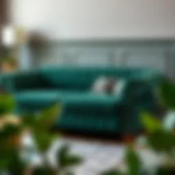 Elegant Chesterfield sofa in a deep green hue