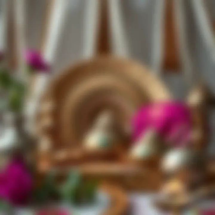 Cultural significance of dowry items in a decorative setup