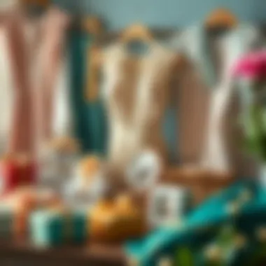 Variety of bridal gifts including clothing and jewelry