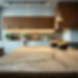 Elegant wood-like granite countertop in modern kitchen setting