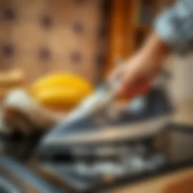 Iron soleplate during cleaning