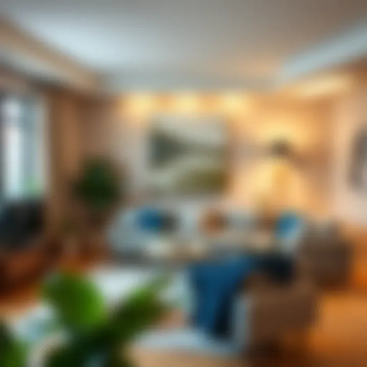 Cozy living room with earthy tones and natural elements