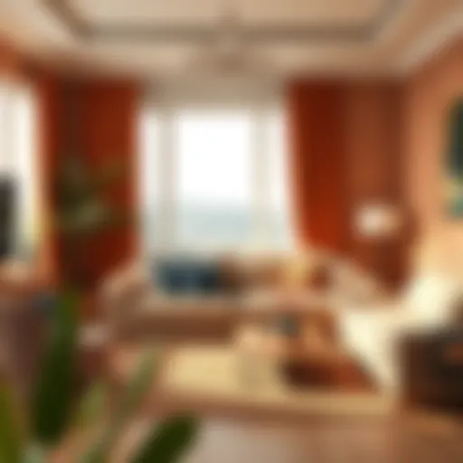 Elegant living room with a blend of warm colors