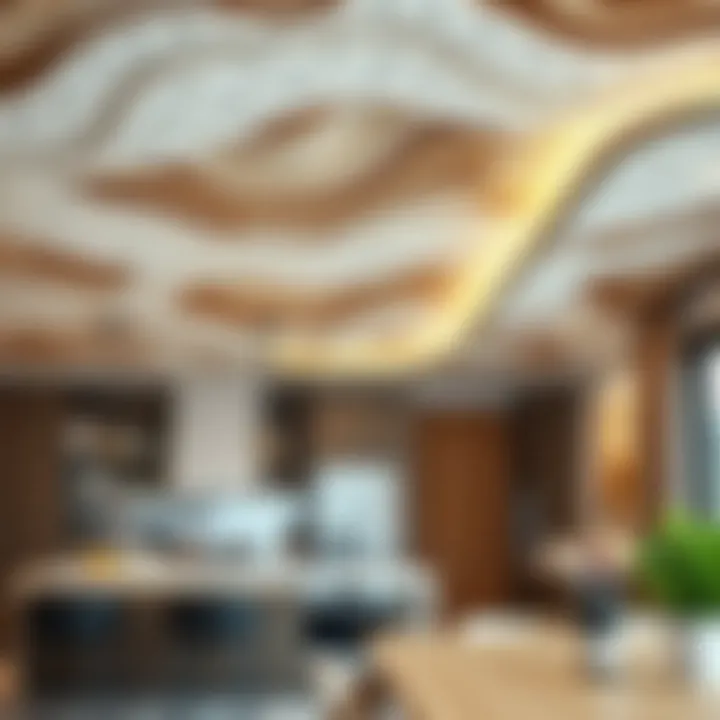 Material Choices for Modern Ceilings Contemporary materials for kitchen ceiling designs