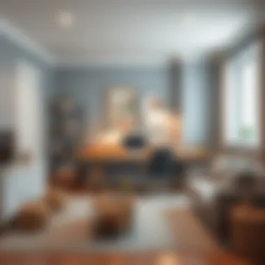 Cozy office space with light-enhancing paint