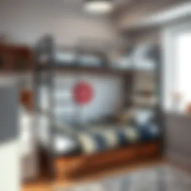 Innovative Space Utilization with Bunk Beds Creative use of space with a unique bunk bed