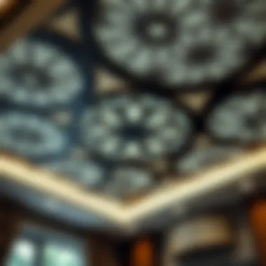 Modern Suspended Ceiling with Geometric Patterns Modern suspended ceiling with unique geometric patterns