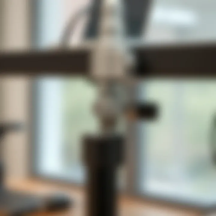 Close-up of desk height adjustment mechanism