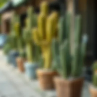 Outdoor giant cactus arrangements