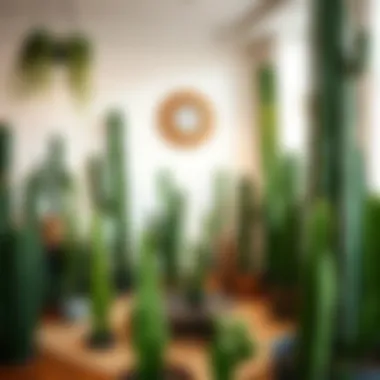 Indoor giant cactus decor