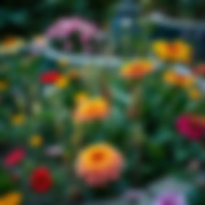A beautifully designed garden showcasing diverse flowers