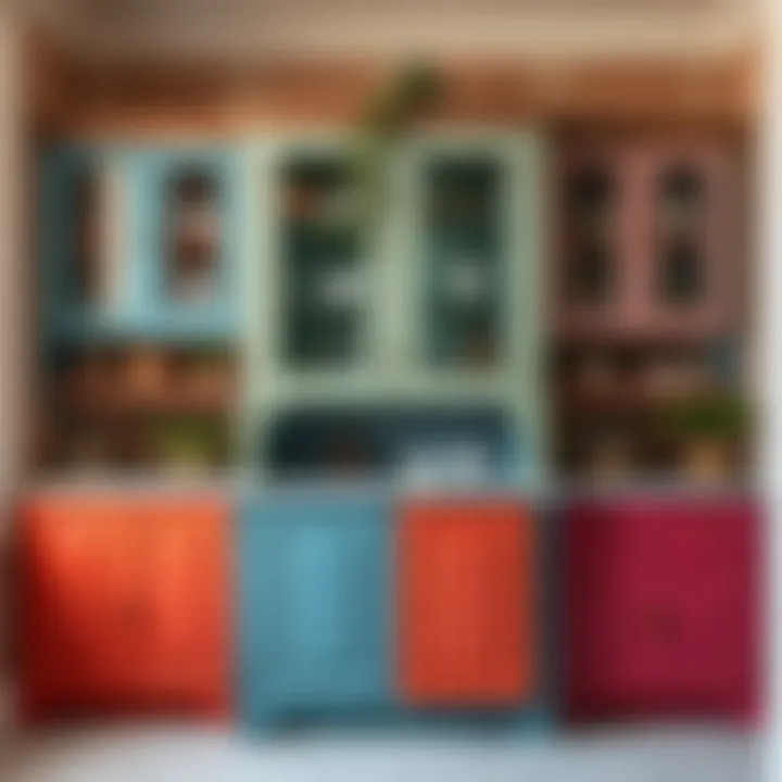 Vibrant Cabinet Transformation Creative cabinet transformation with vibrant colors
