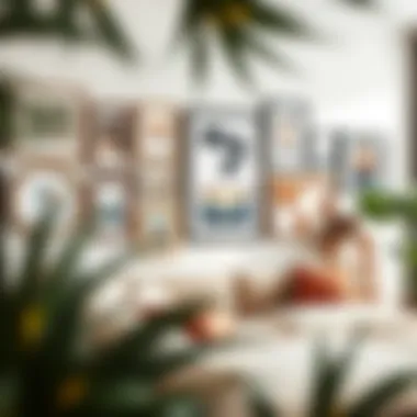 Elegant selection of wall frames showcasing art