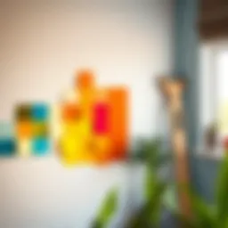 Vibrant color samples on a wall showcasing creativity