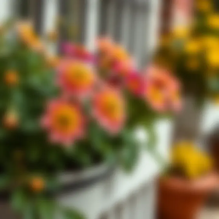 Close-up of easy-to-grow flowers thriving in a pot