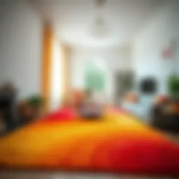 Brightly colored carpets in a clean living space