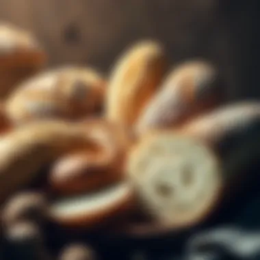 An assortment of bread types arranged aesthetically