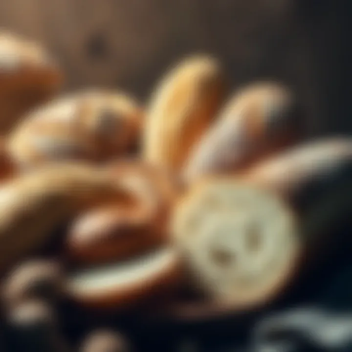 An assortment of bread types arranged aesthetically