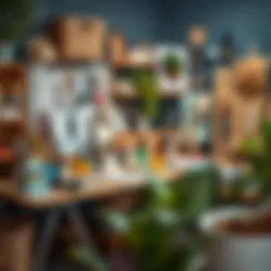 Inspiring Crafting Workspace Setup A well-organized workspace filled with crafting tools and materials