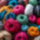 An array of vibrant yarns in various colors and textures