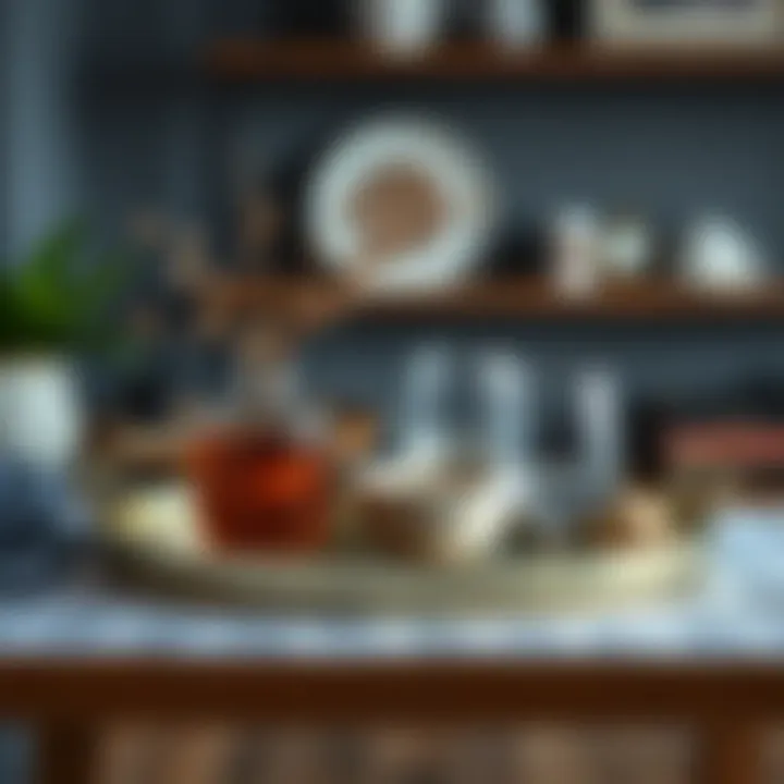 A stylish metal tray with modern aesthetics