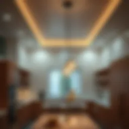 Elegant American kitchen suspended ceiling design
