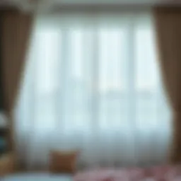 Elegant bedroom curtains in soft fabric