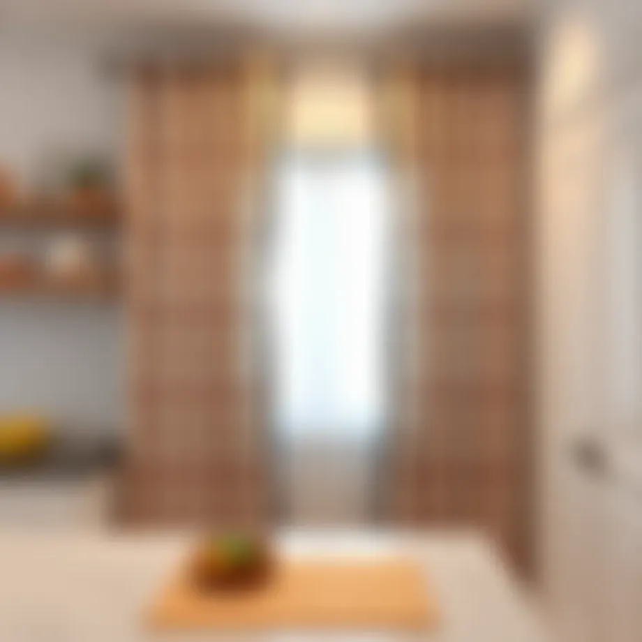 Elegant white jalousie curtains enhancing kitchen decor