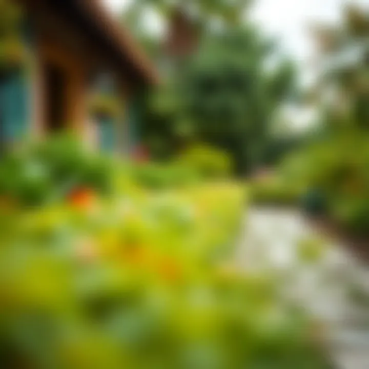 A serene garden path lined with beautiful greenery