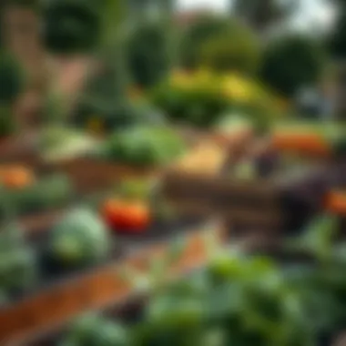 An organized vegetable garden with raised beds