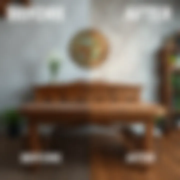 Wooden furniture before and after protection