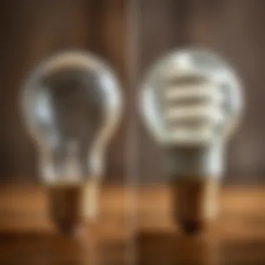 A side-by-side comparison of traditional and energy-saving bulbs highlighting their impact