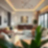 Elegant living room with modern decor and cozy atmosphere