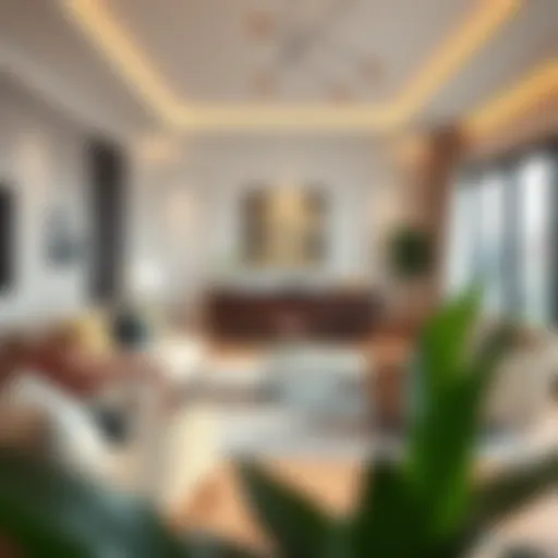 Elegant living room with modern decor and cozy atmosphere