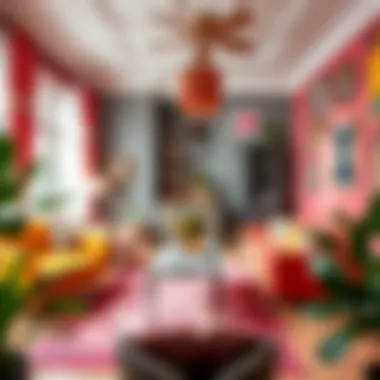 Vibrant and colorful living space showcasing eclectic decor styles