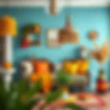 Creative home decor project showcasing vibrant colors and textures