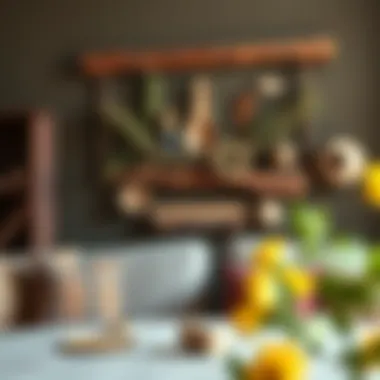 Rustic wall art with natural materials