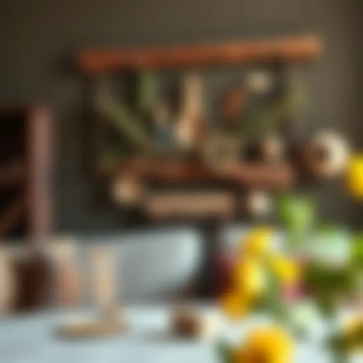 Rustic wall art with natural materials