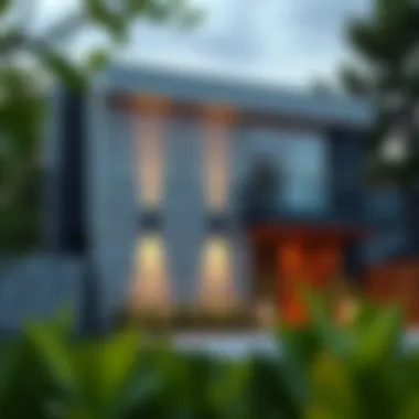 Modern Exterior Wall Modern exterior wall featuring a combination of materials